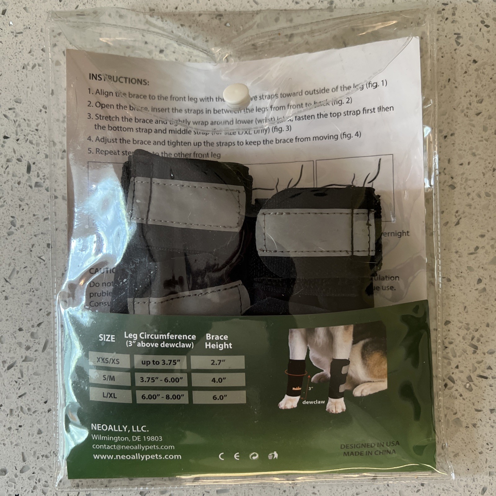 Neoally Front Leg Brace Dogs Cats S/M (1 Pair), Black Arthritis Sprain Injury