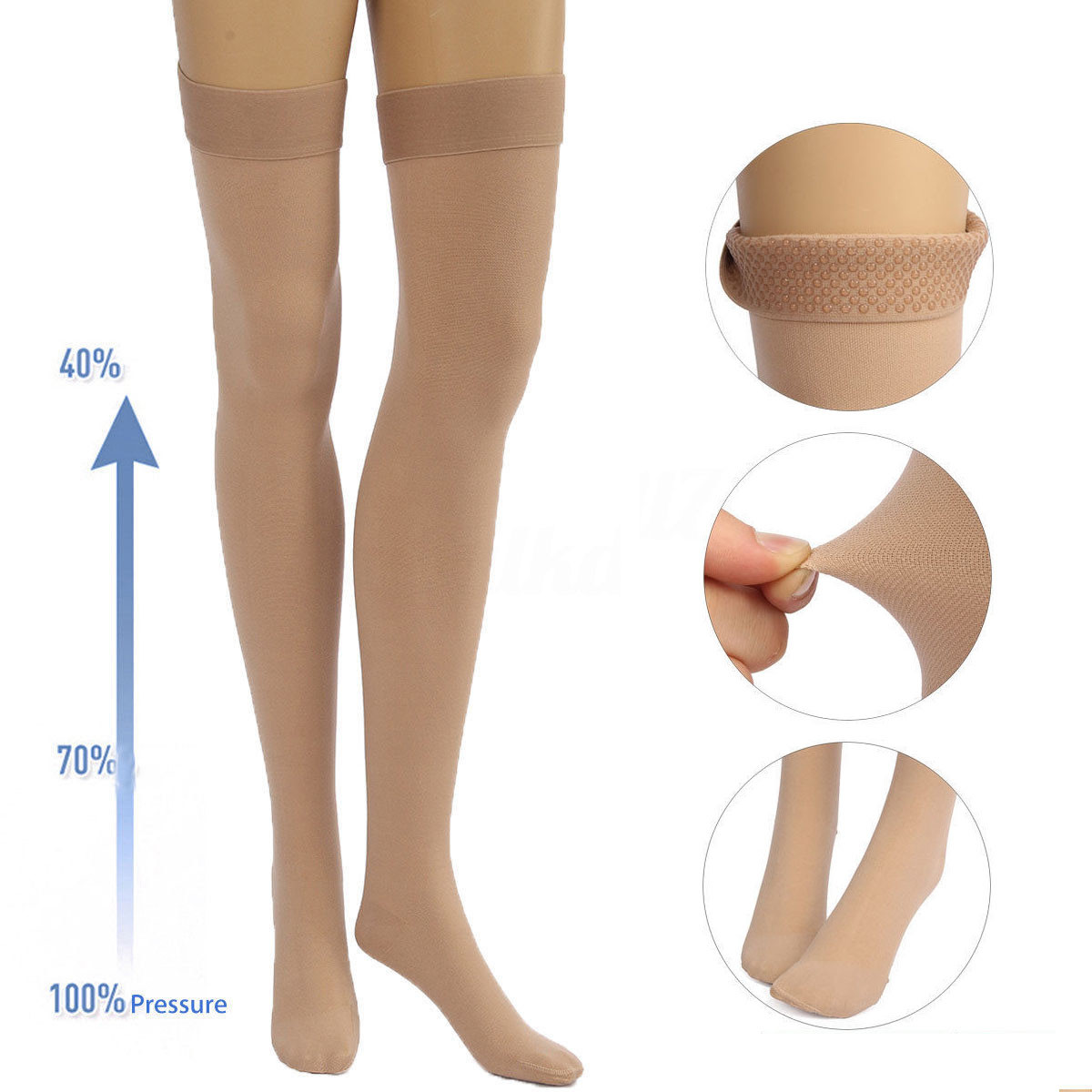 Compression Thigh High Stockings Medical Grade Relief Support Therapeutic Socks