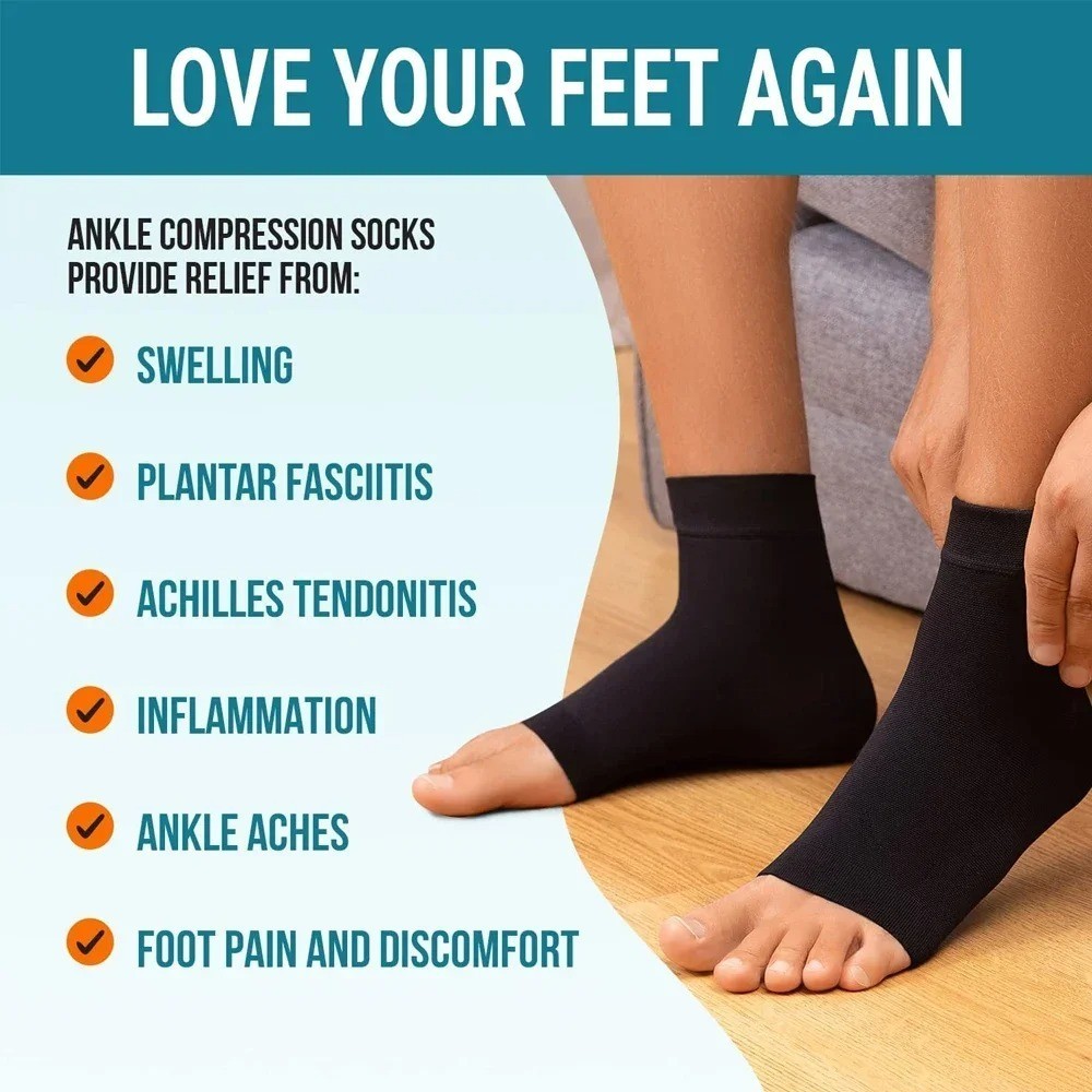 Neuropathy Compression Socks Ankle Brace Plantar Fasciitis Pain Relief Support