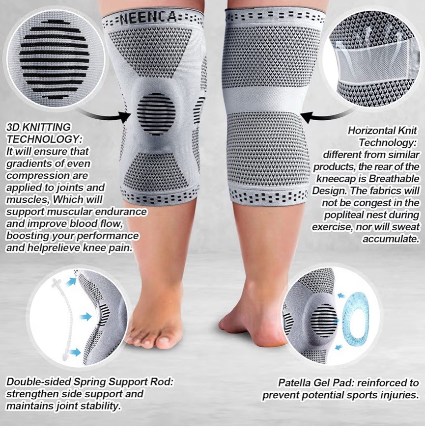 Plus Size Knee Brace for Knee Pain, Knee Support with Side Stabilizers & Pate…