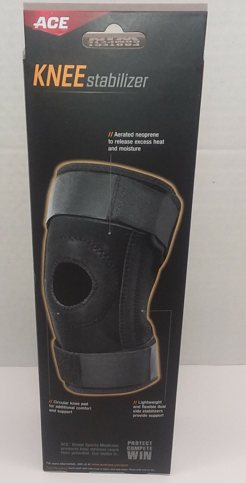 ACE Brand Knee Brace w/Dual Side Stabilizers Moderate Support – Adult MED *NEW*