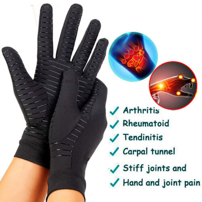 1/2/3/5/10Pairs Compression Full Finger Gloves Hand Wrist Support Glove Black US