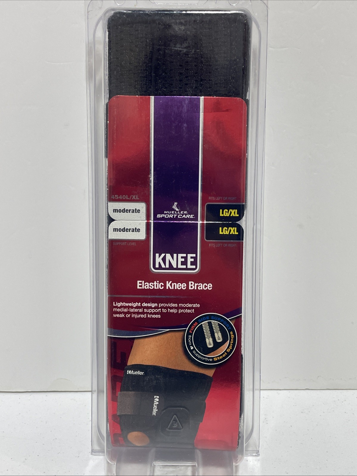 Mueller Knee Brace Size LG/XL Moderate Old Football Injury Firm Side Support New