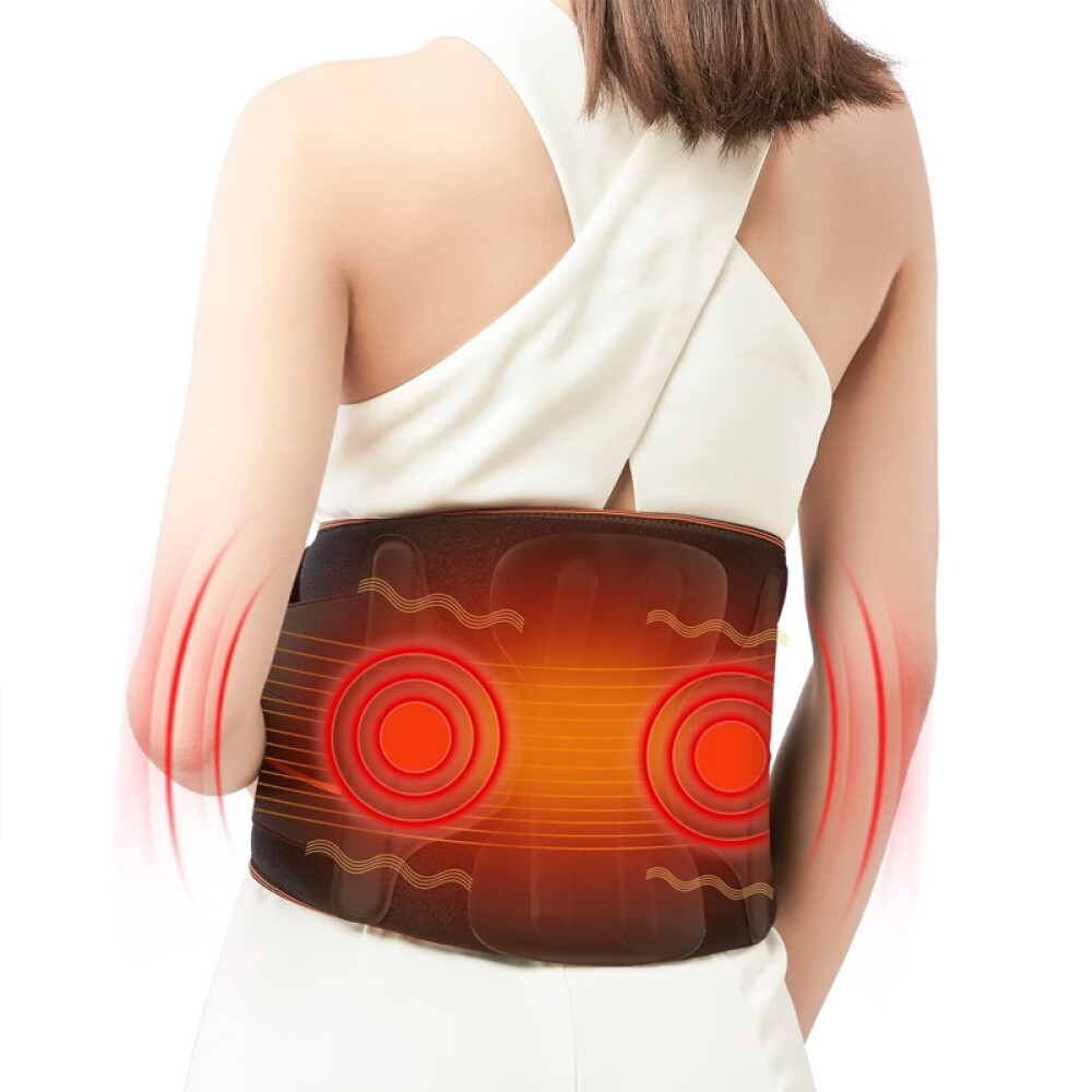 Red Light Therapy Heated Massage Belt Back Support Waist Vibration Massager Pad