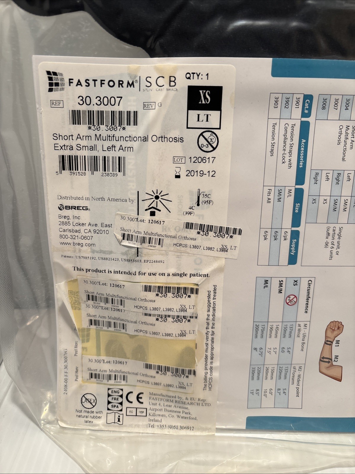 fastform SCB 30.3007Short Arm Multifunctional Orthosis Extra SX Left Arm By Breg