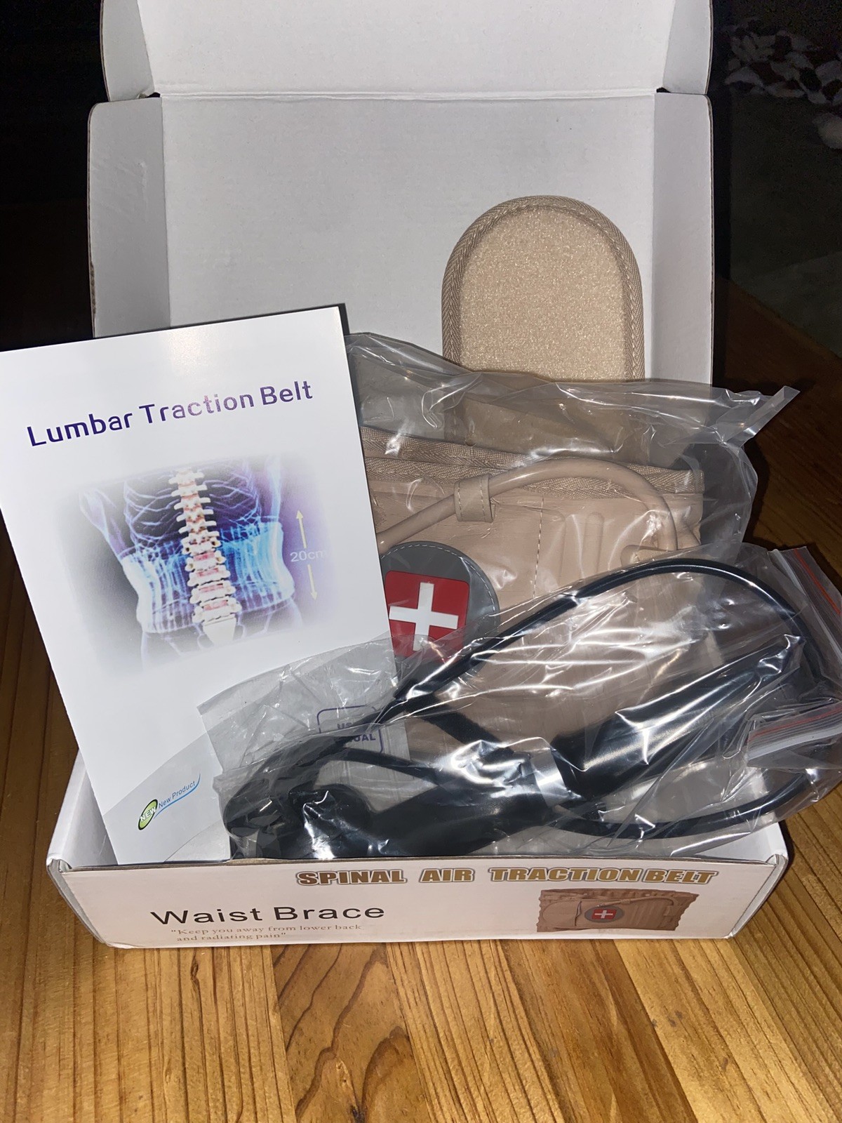 NEW Spinal Air Traction Belt Lumbar Decompression Waist Brace Back Support BNIB