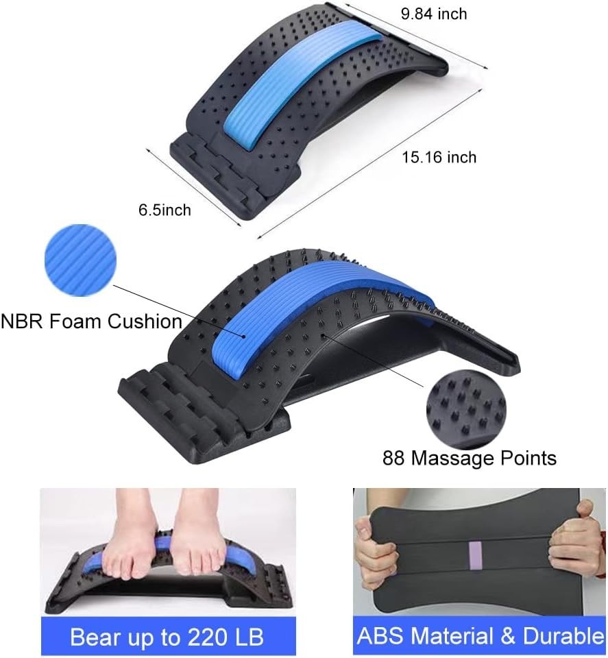 Adjustable Back Stretcher Lumbar Support Board for Lower Back Pain Relief