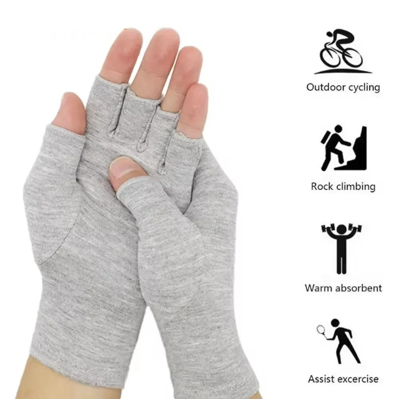 1 Pair Bamboo Gloves Compression Arthritis Glove Wrist Support Joint Pain Relief