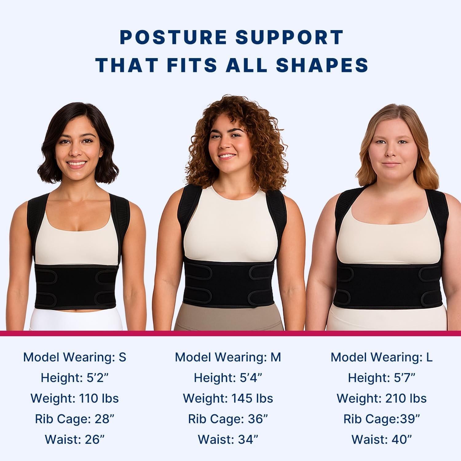 Posture Corrector Shoulder Straightener Adjustable Support- Medium- New Open Box