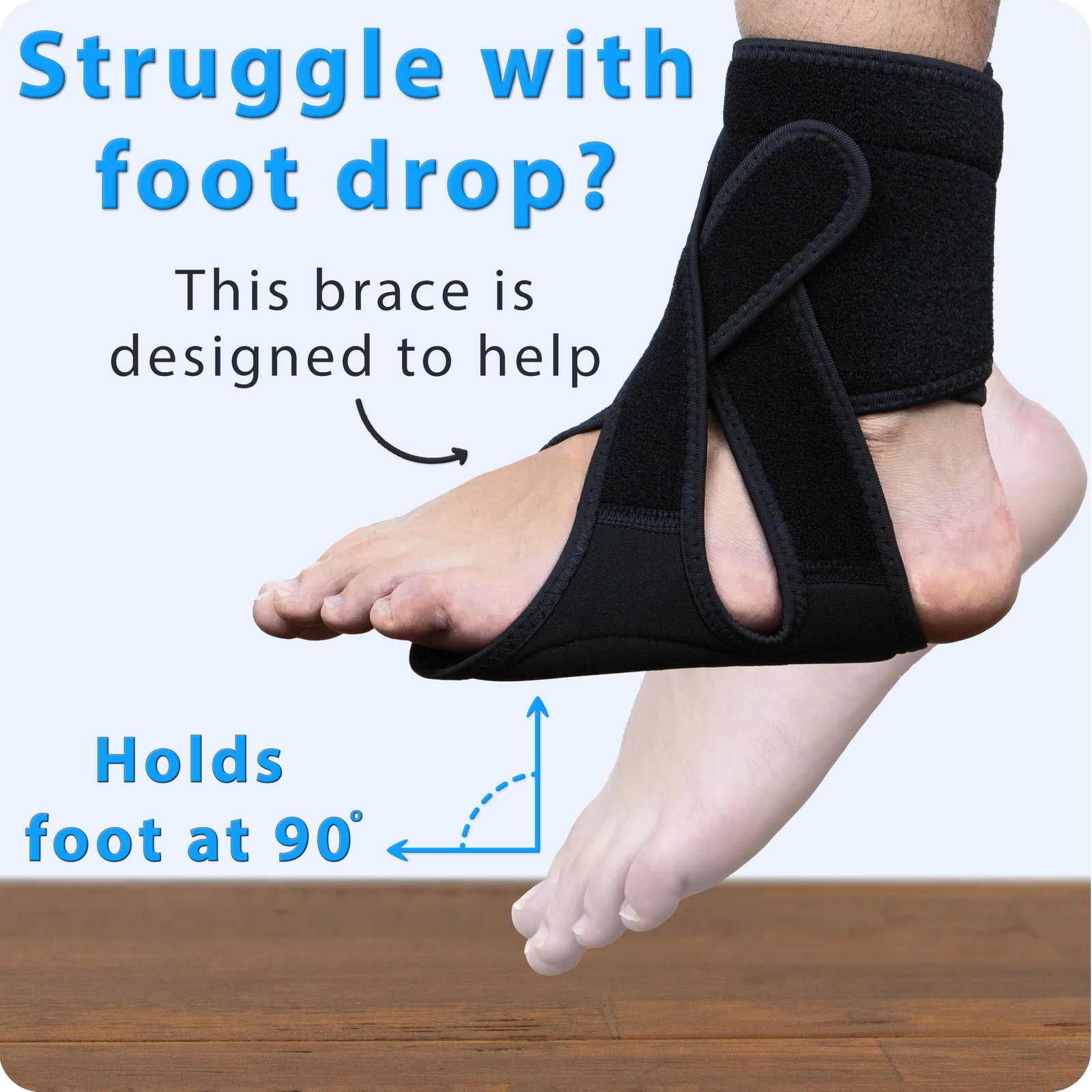 Left Foot AFO Foot Drop Brace For Walking With Shoes, Socks, Or Barefoot Prov…