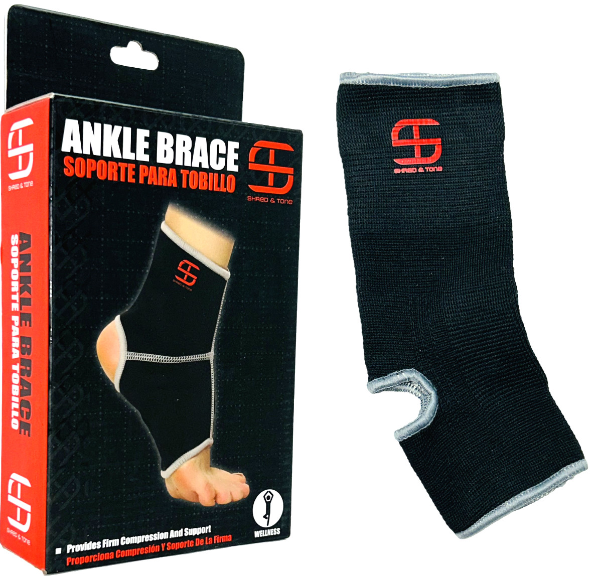 Shred & Tone Ankle Brace Firm Compression Support Sleeve Joint Wellness One Size