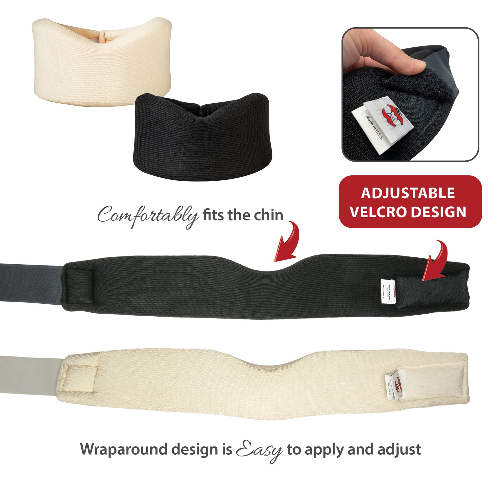 Core Products Adjustable Foam Cervical Collar Black Helps Relieve Neck Pain USA