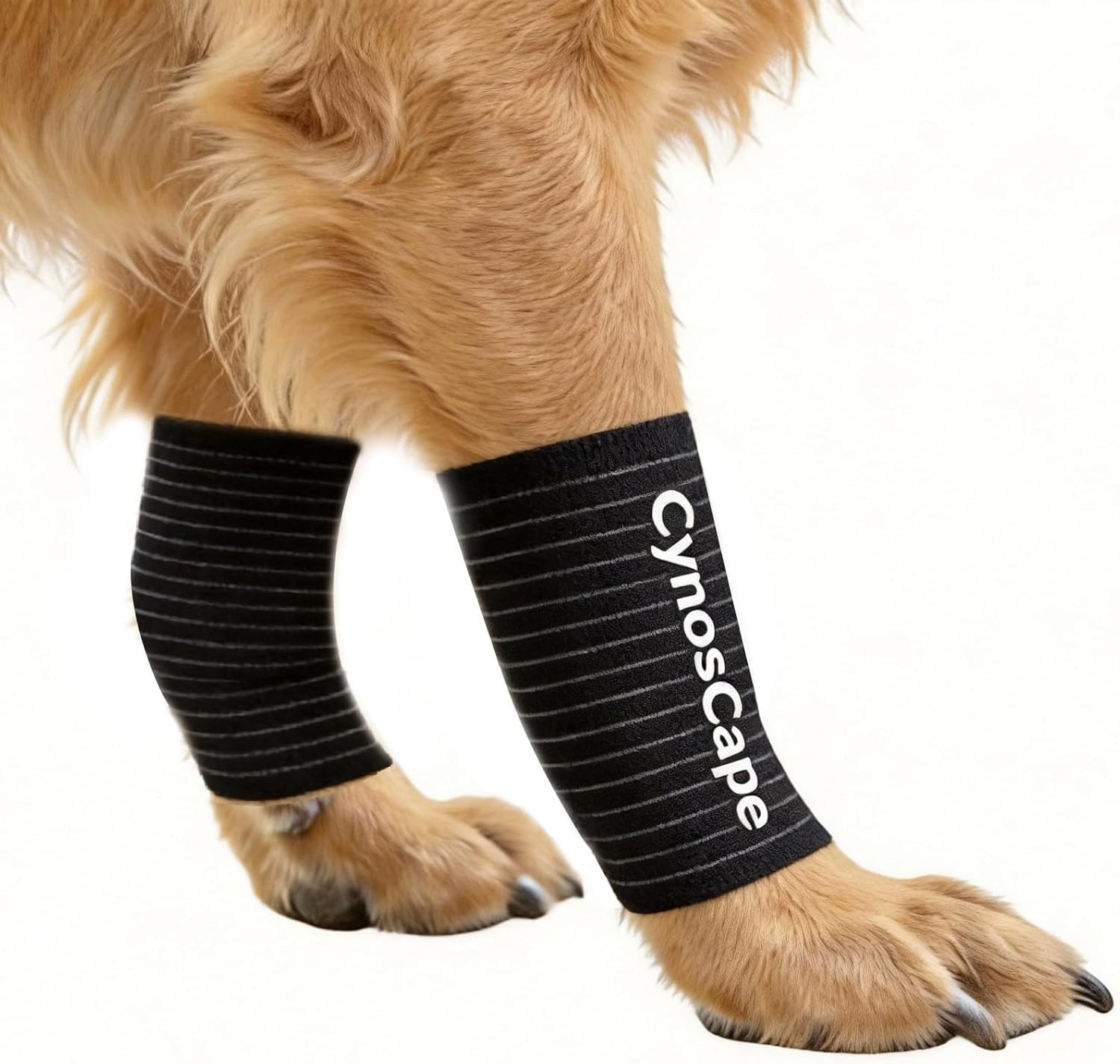 Dog Leg Brace, Black Compression Support Wraps for Front or Rear Legs with Strec
