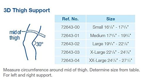 FLA Adjustable 3D Thigh Support (Black/Blue Stripe) Large