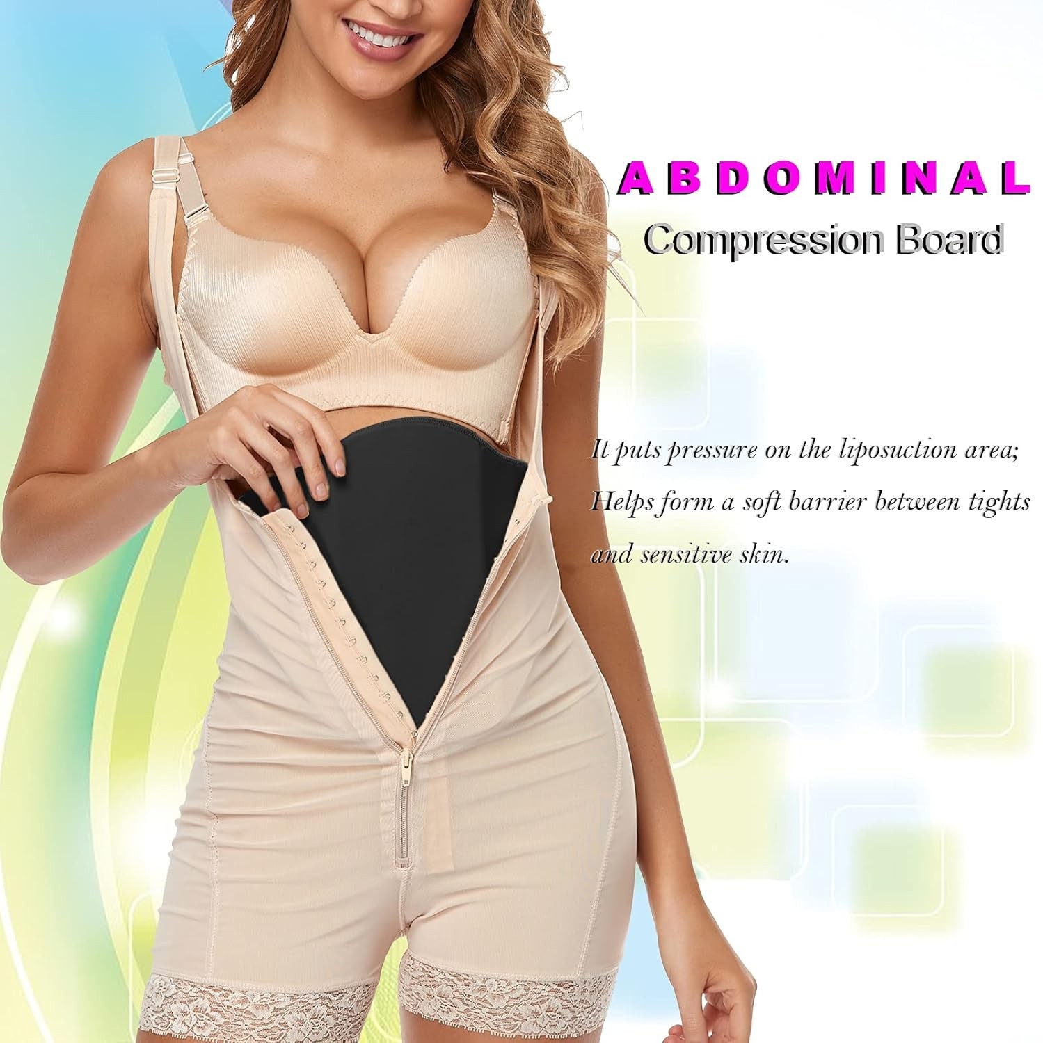 Lipo Foam Compression Ab Board Post Surgery Abdominal Board Liposuction Black