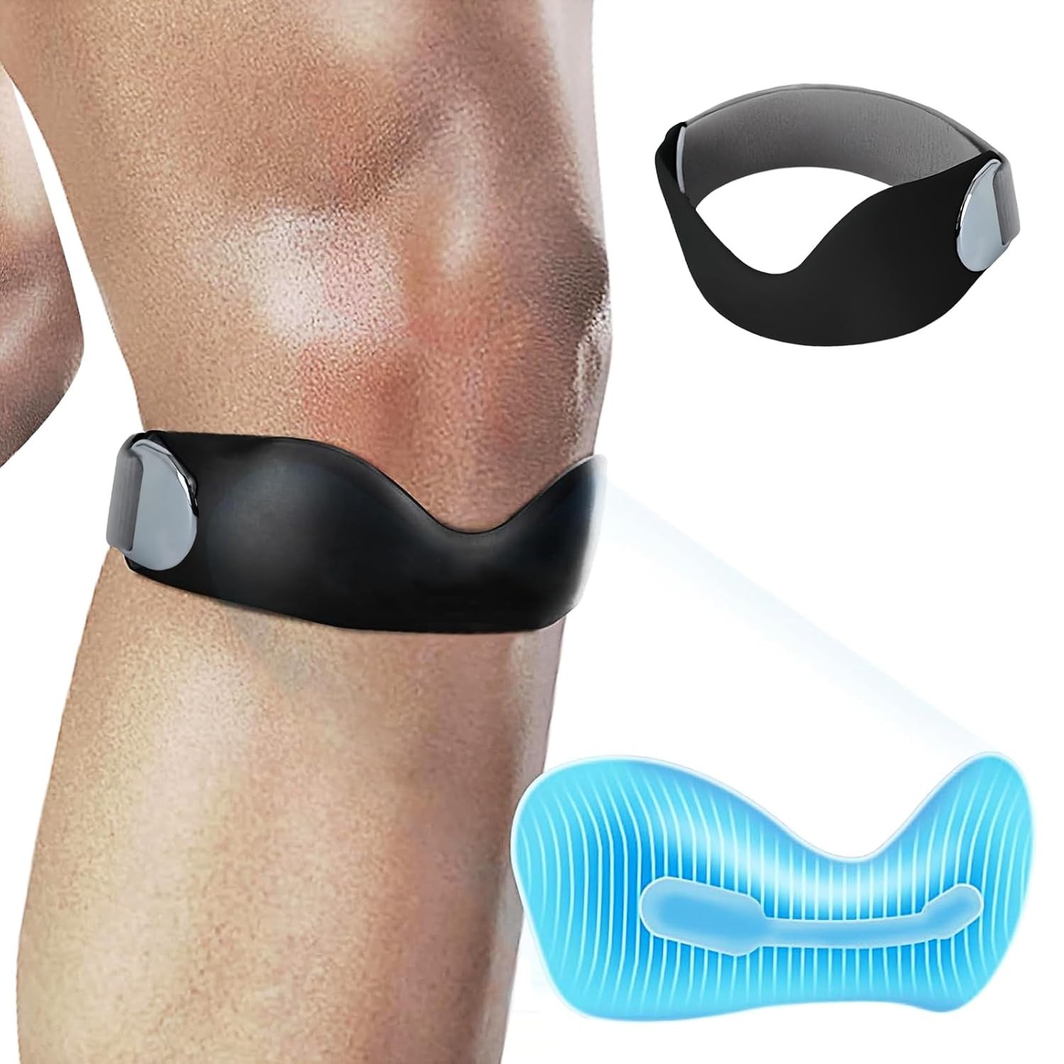 Adjustable Single Knee Strap, Breathable Silicone Design for Sports & Active