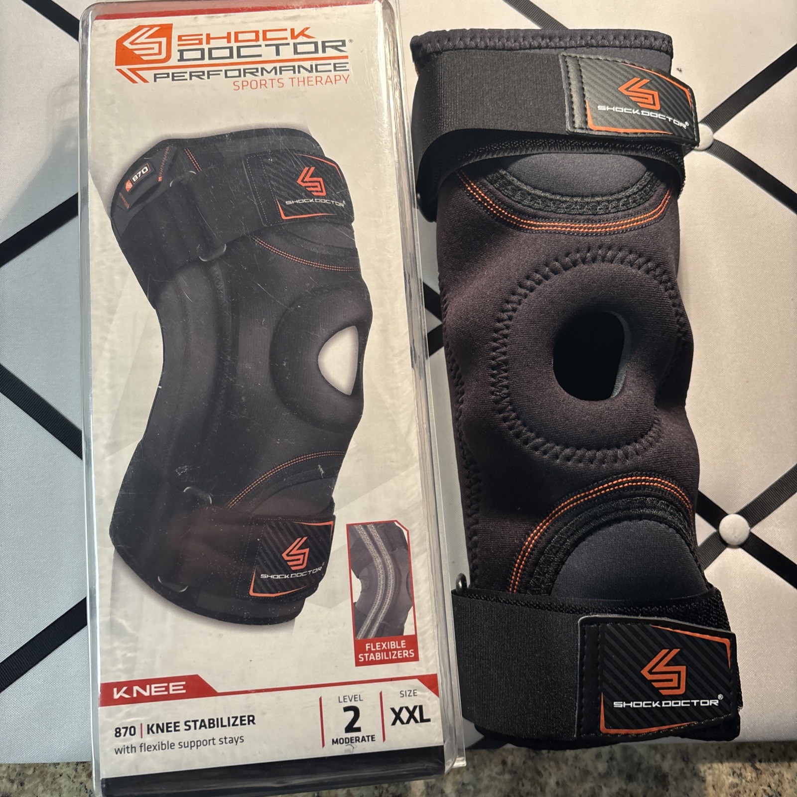 XXL SHOCK DOCTOR Level 2 Adult Knee Stabilizer please read description