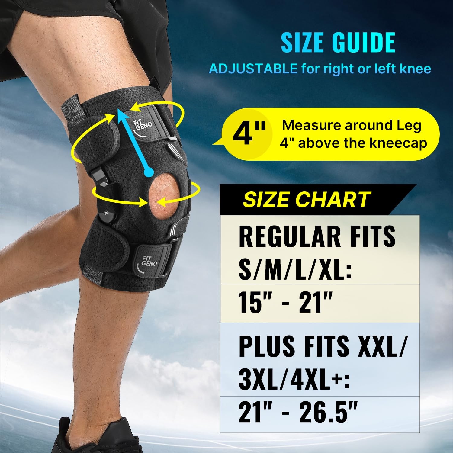 Hinged Knee Brace for Meniscus Tear: Adjustable Knee Support for Knee Pain w/…