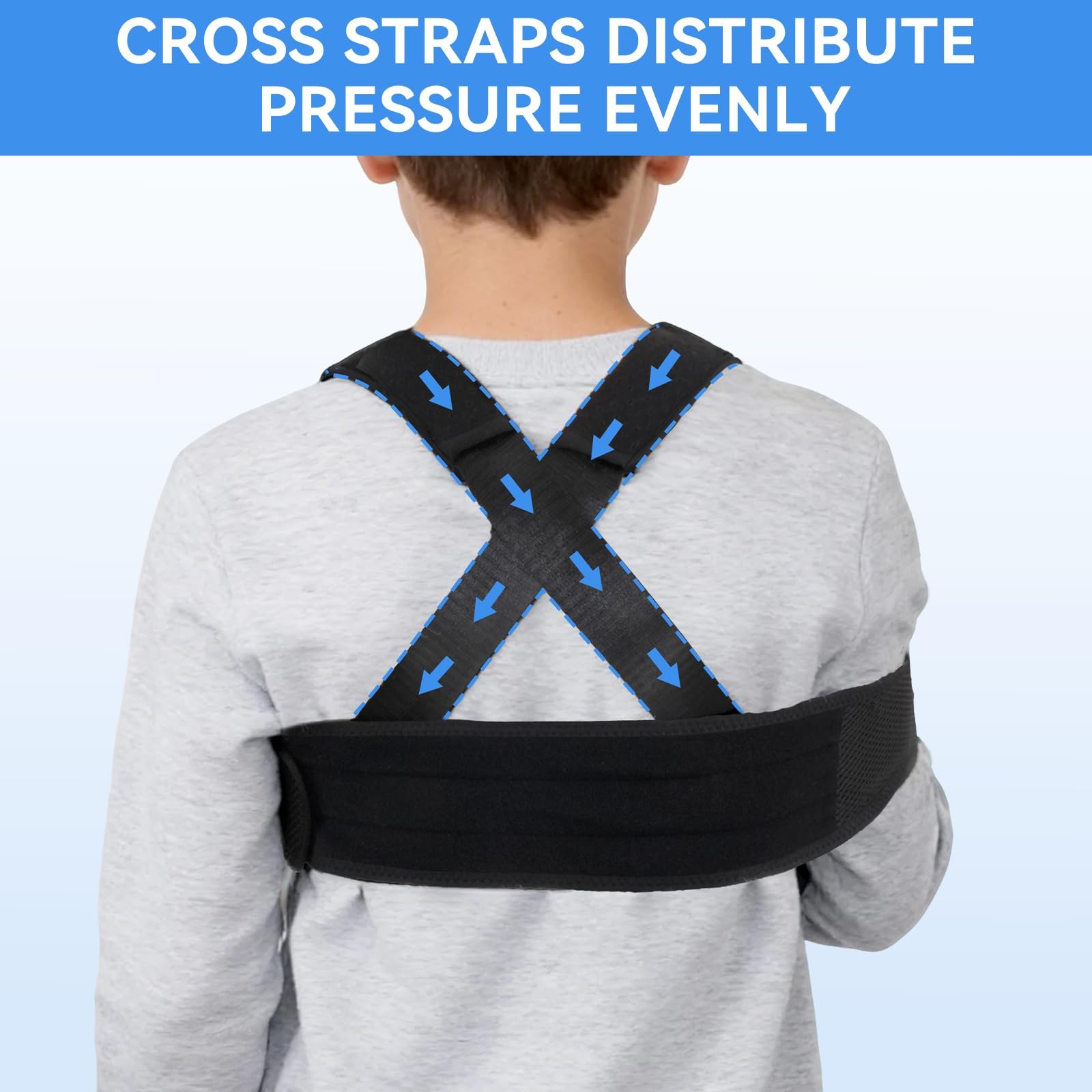 Mesh Breathable Arm Sling Children Adjustable Shoulder Immobilizer Black XS