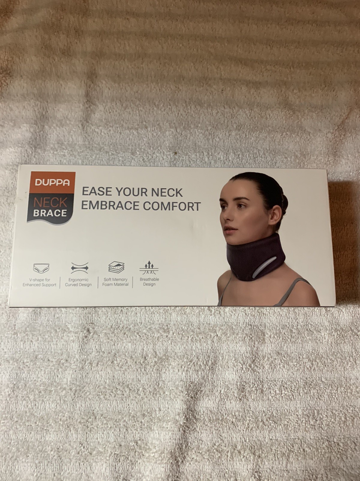 Ergonomic V-Shaped Neck Brace for Neck Pain Relief and Support, Throat-Friendly