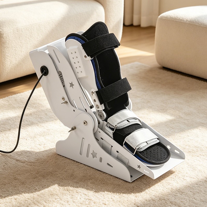 Electric Ankle Exerciser Remote Control w/ Left Right Braces for Sprain Recovery