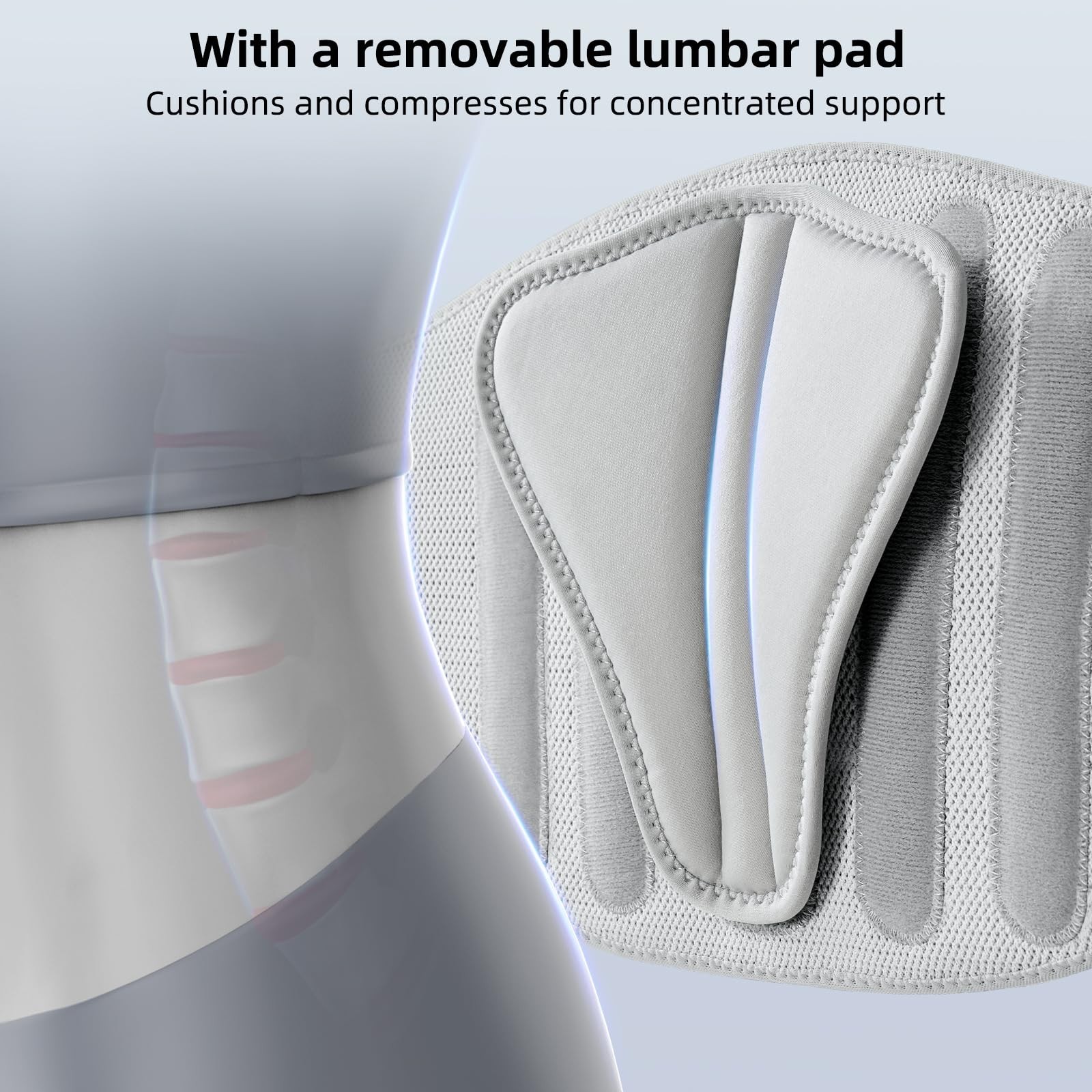 Lower Back Support Brace for Pain Relief, 3D Knitted Fabric, Lumbar Pad, Sciatic