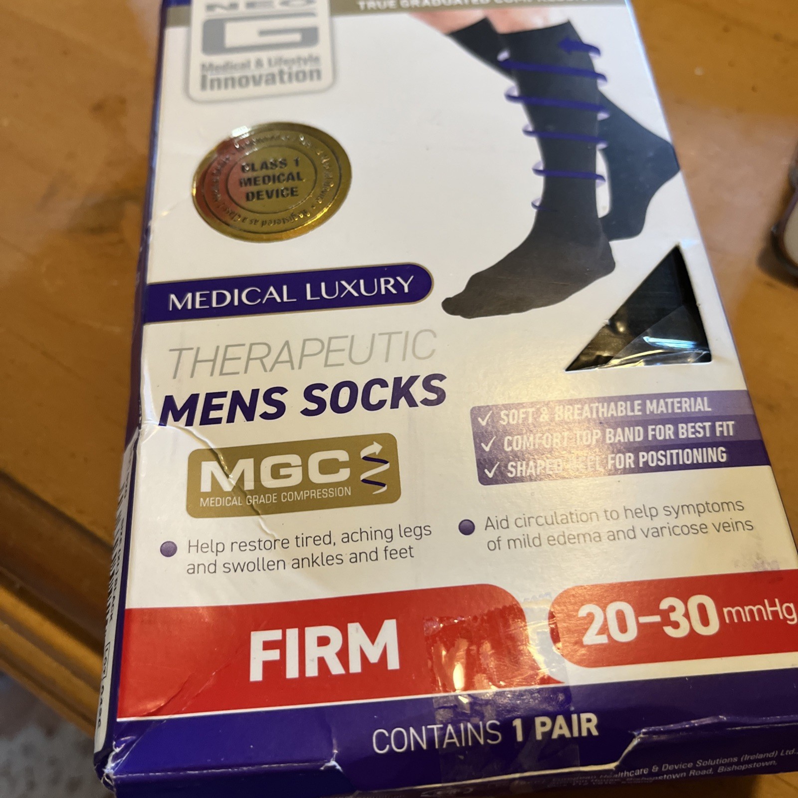 Neo G Therapeutic Compression Socks Mens’ XL 20–30 mmHg Black C1 Med Grade NEW