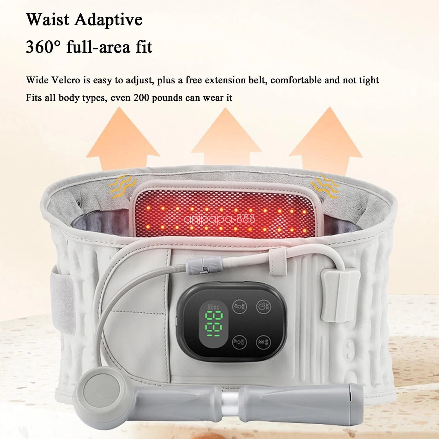 Red Light Heating Massage Back Massager Heating Airbag Inflatable Waist Support