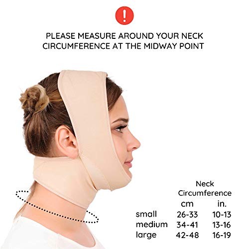 Post Surgery Neck and Chin Compression Garment Wrap Large (Pack of 1) Beige