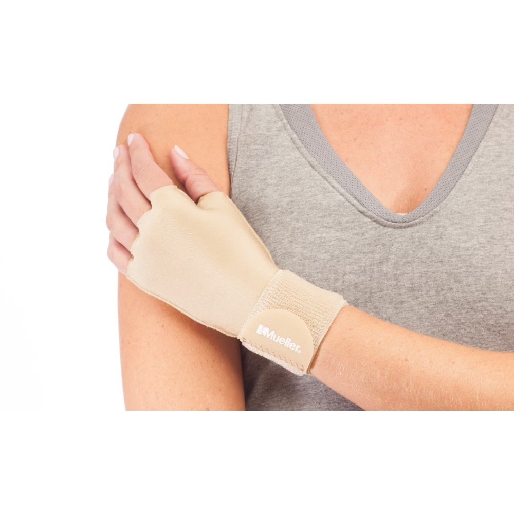 Compression Support Glove Beige Color Moderate Support Single Glove Unisex Size