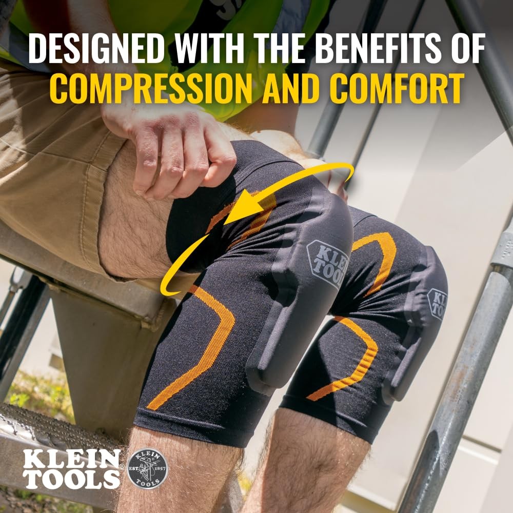 Klein Tools 60624 Knee Pad Compression Sleeve Knee Support For Construction