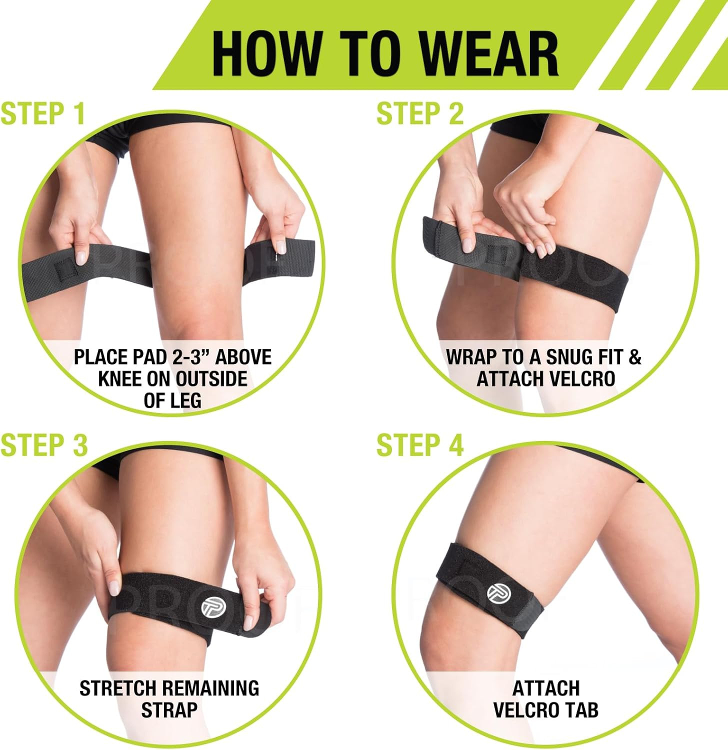 Pro-Tec Athletics IT Band Compression Wrap, Knee Brace, Compression Wraps, Knee