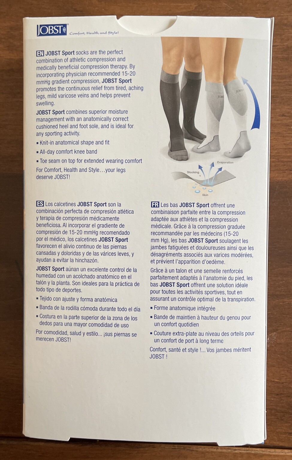 JOBST Sport Knee High 15-20 mmHg Closed Toe New Medical Compression Socks￼