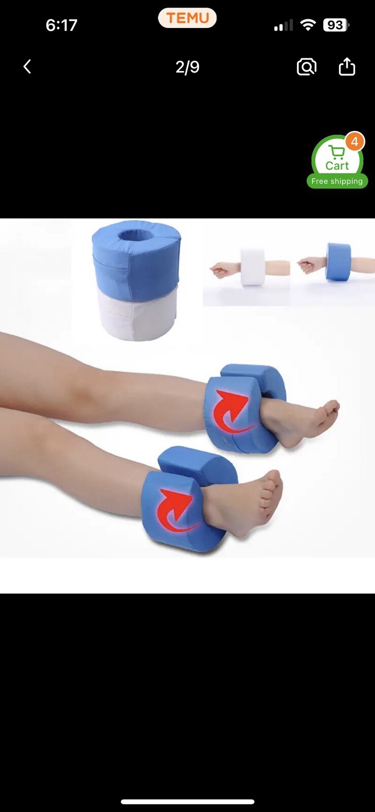 Ankle Pillow Comfortable Breathable Foot Elevator AntiBedsore For Disabled For