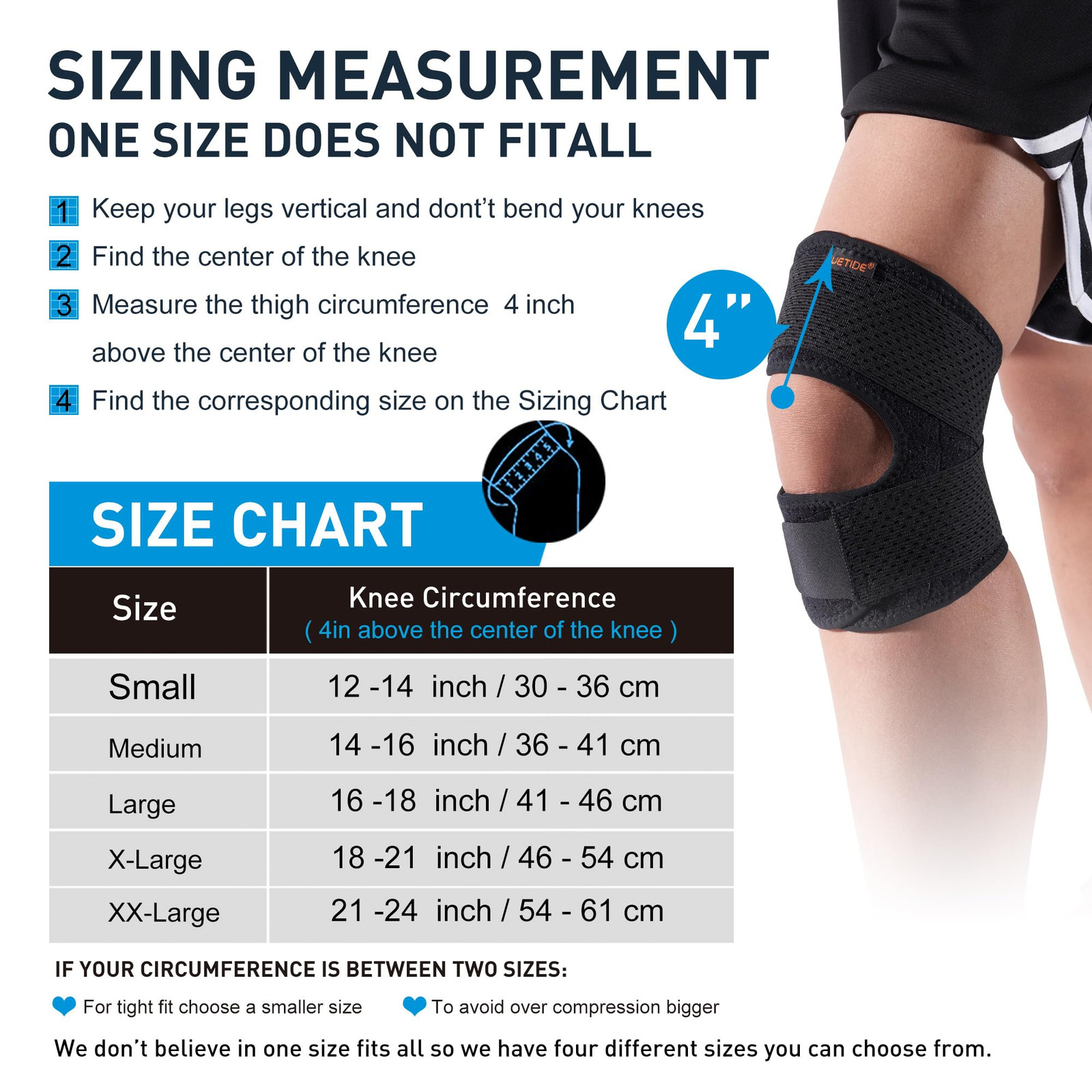 Plus Size Knee Brace for Knee Pain Women and Men Patellar Tendon Support Stra…