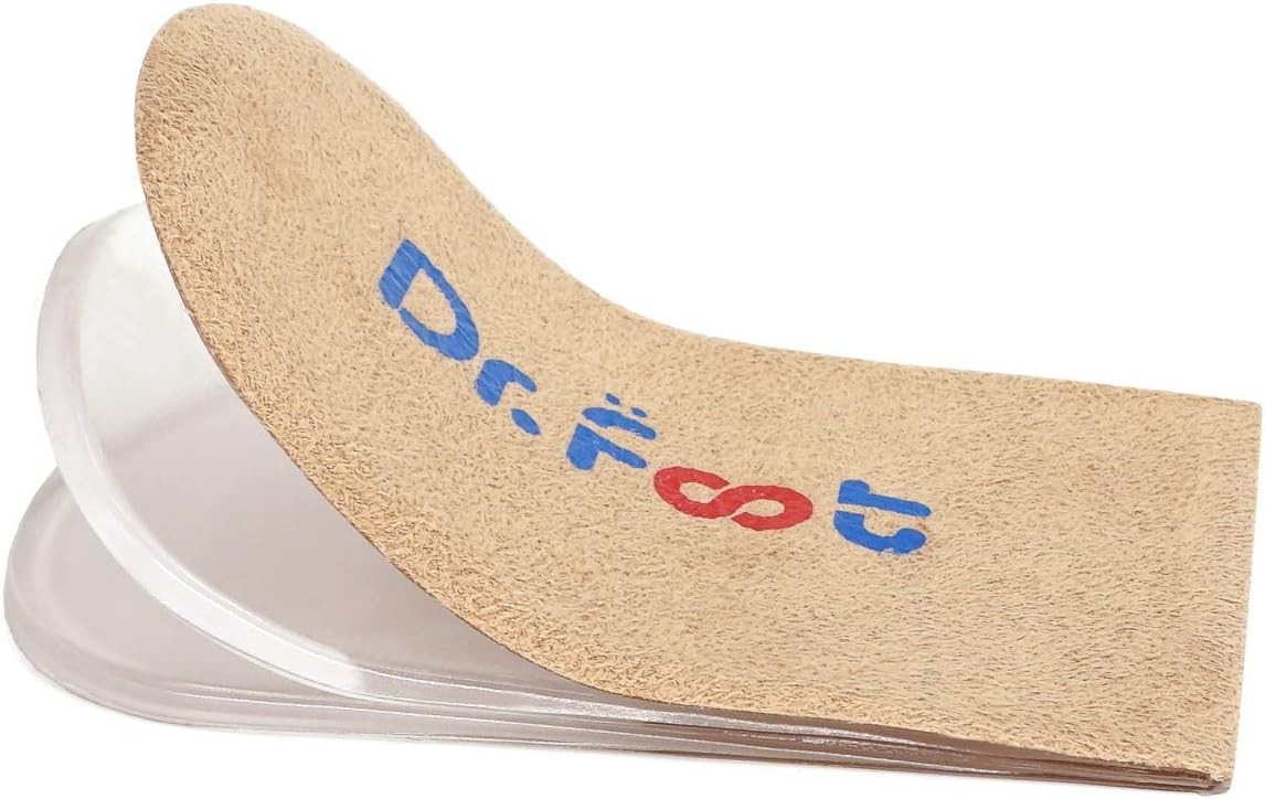 (Beige, 3 Layers-L) Adjustable Orthopedic Heel Lift Inserts, Height Increase In