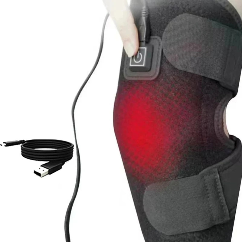 Heated Knee Brace Heating Pad, Adjustable Heated Knee Brace Wrap, Heated Knee…