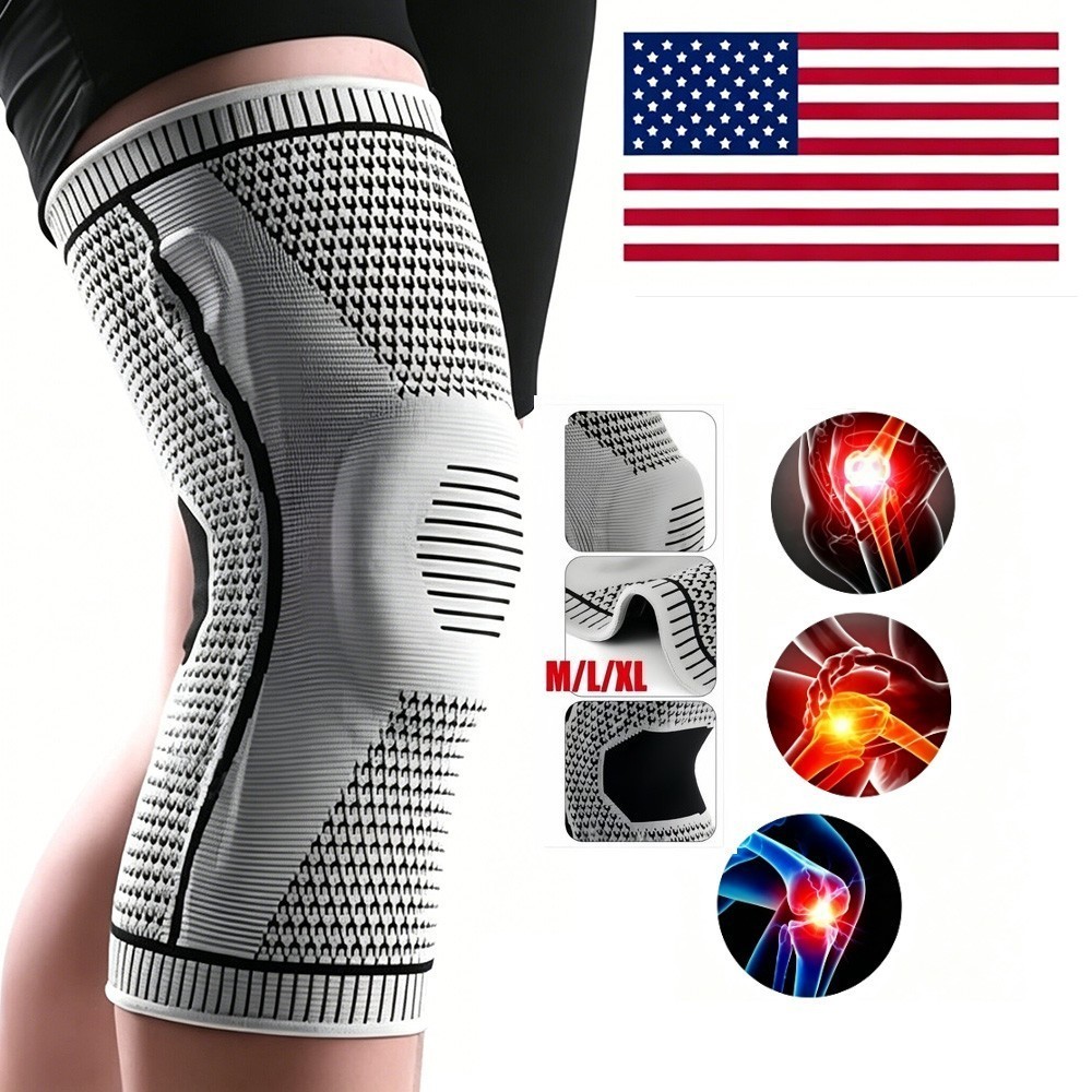 Knee Brace Compression Sleeve Support Sport Joint Arthritis Patella Stabilizer