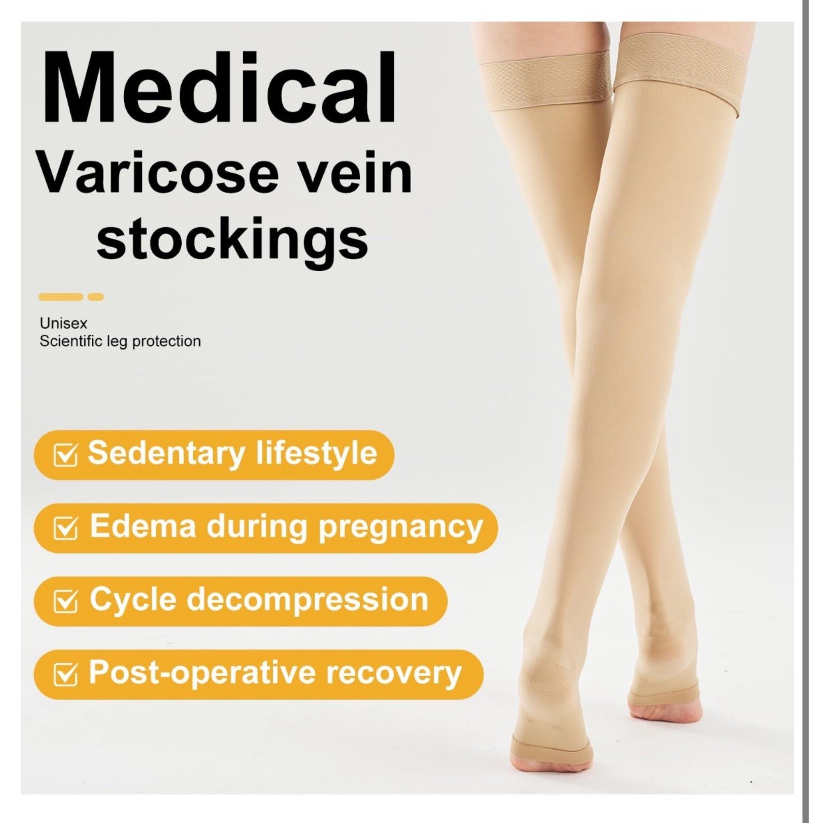 15-20 Compression Socks for Women Men, Thigh High Compression Stockings, Support