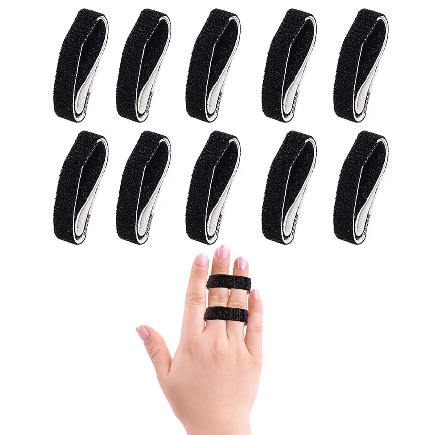 Finger Straps Buddy Tape 10 Pack, No Slip Buddy Finger Splints for Broken Toe…