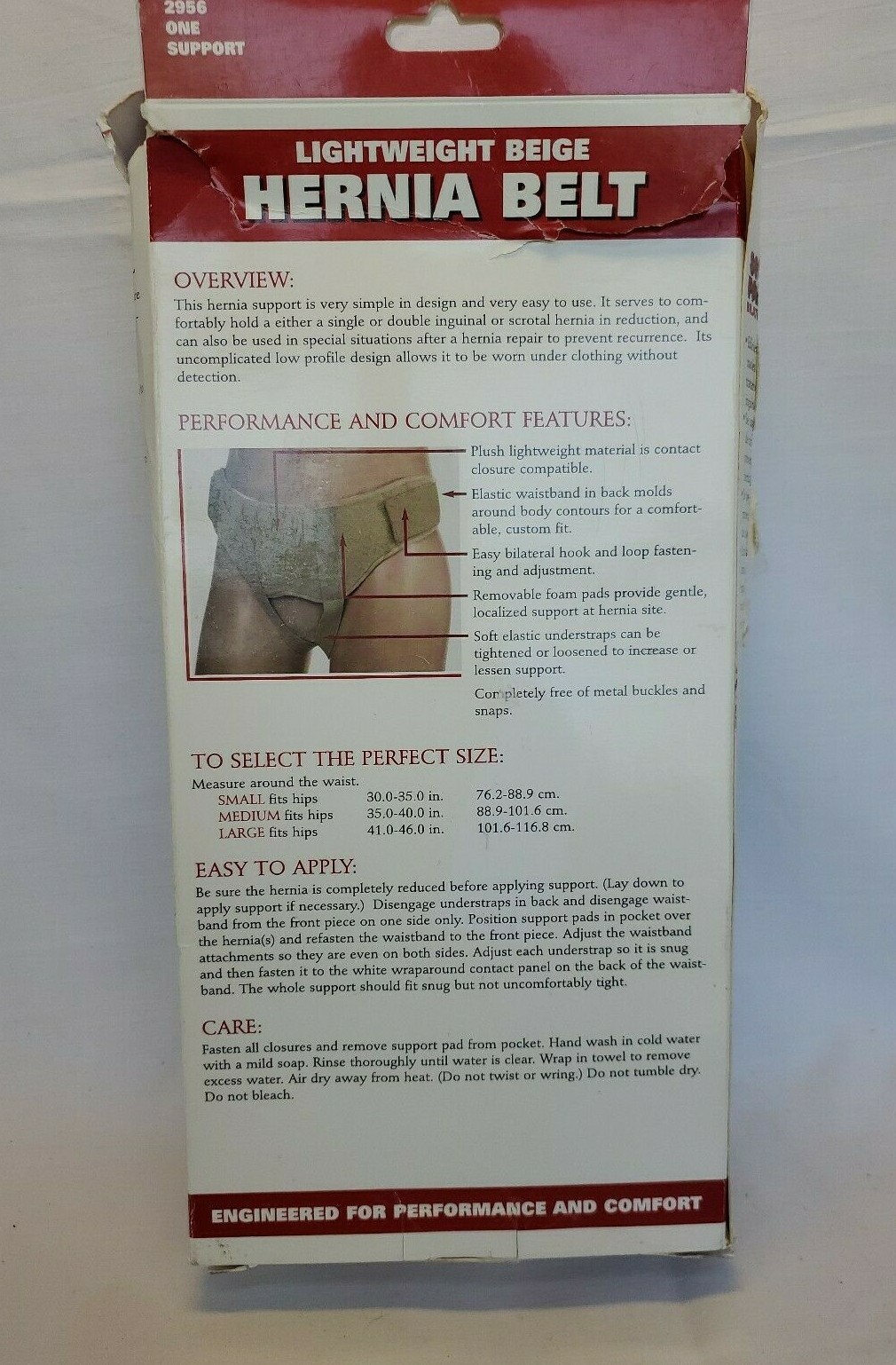 OTC Professional Orthopedic Lightweight LARGE Beige HERNIA BELT #2956