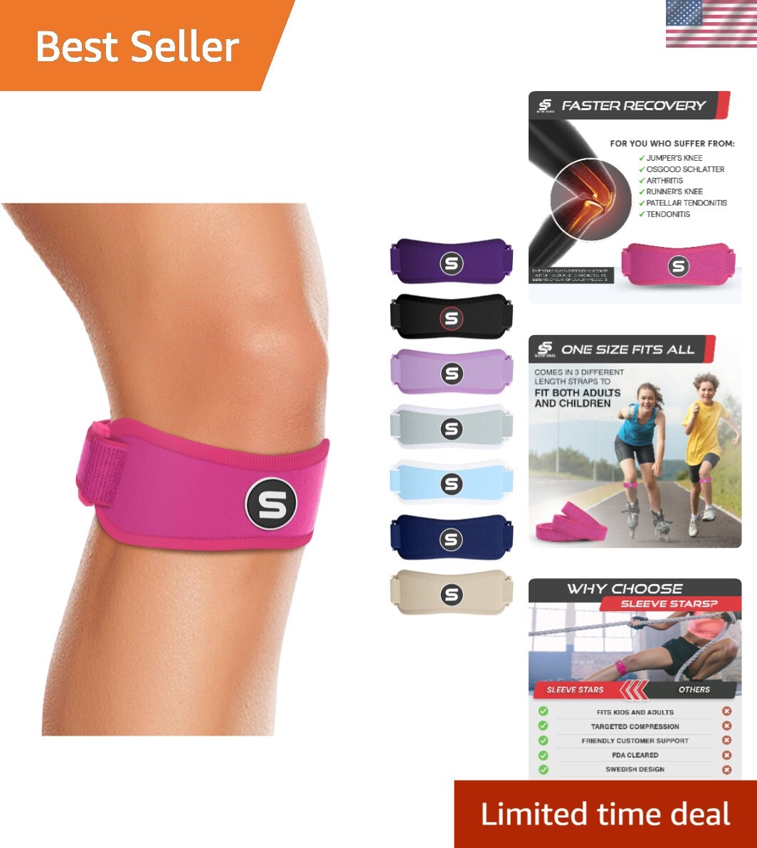 Comfortable Patellar Tendon Support Strap for Arthritis & Pain Relief – Hot Pink