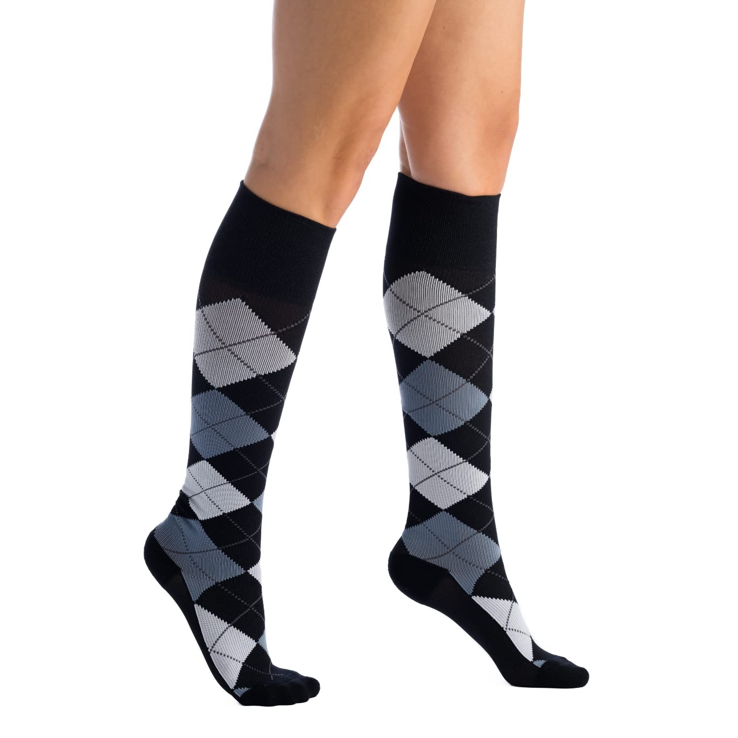Mens Womens Knee High 1520 mmHg Graduated Compression Argyle Socks Garment