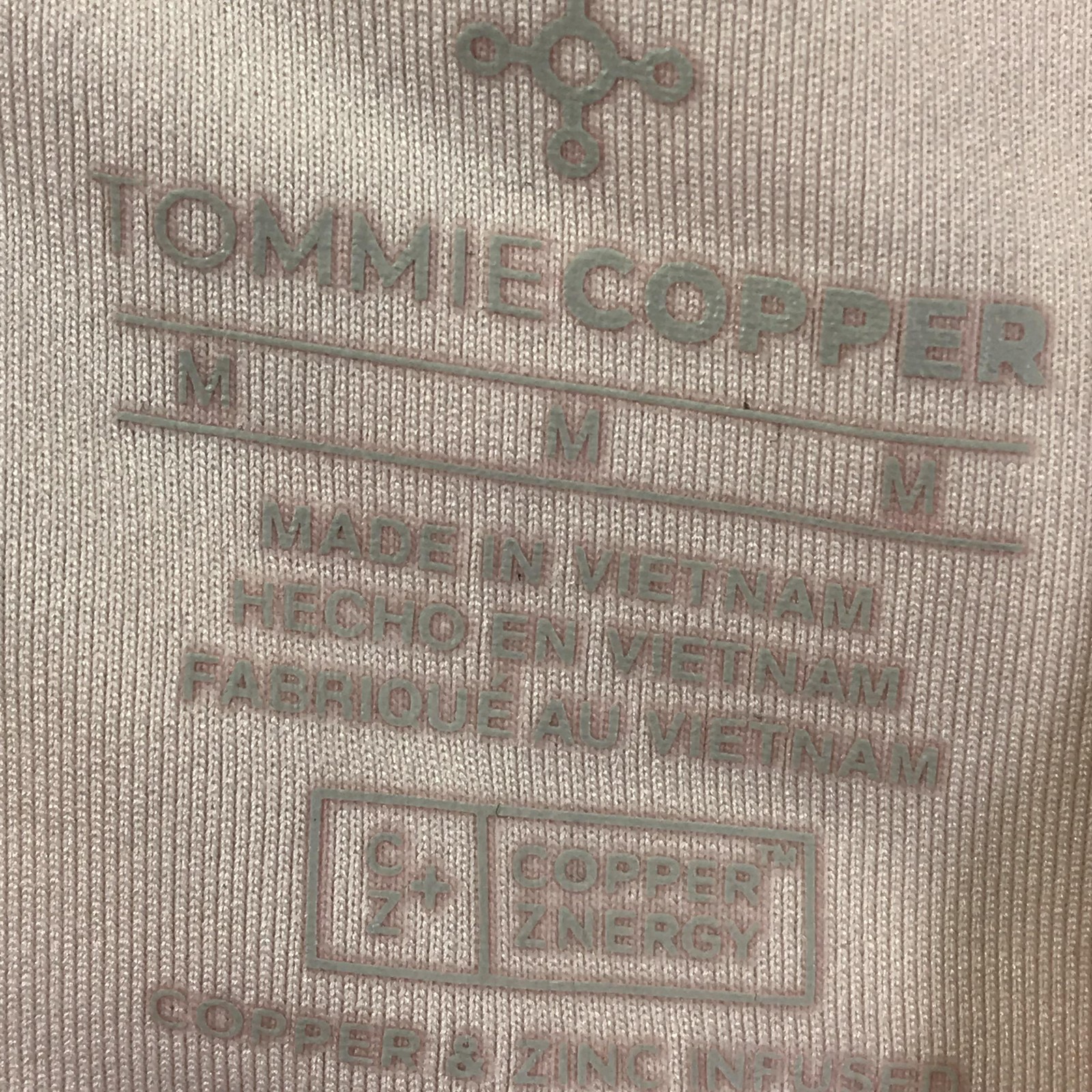 Tommie Copper Shoulder Support Bra Medium Pink Zip Front Copper Znergy Women M