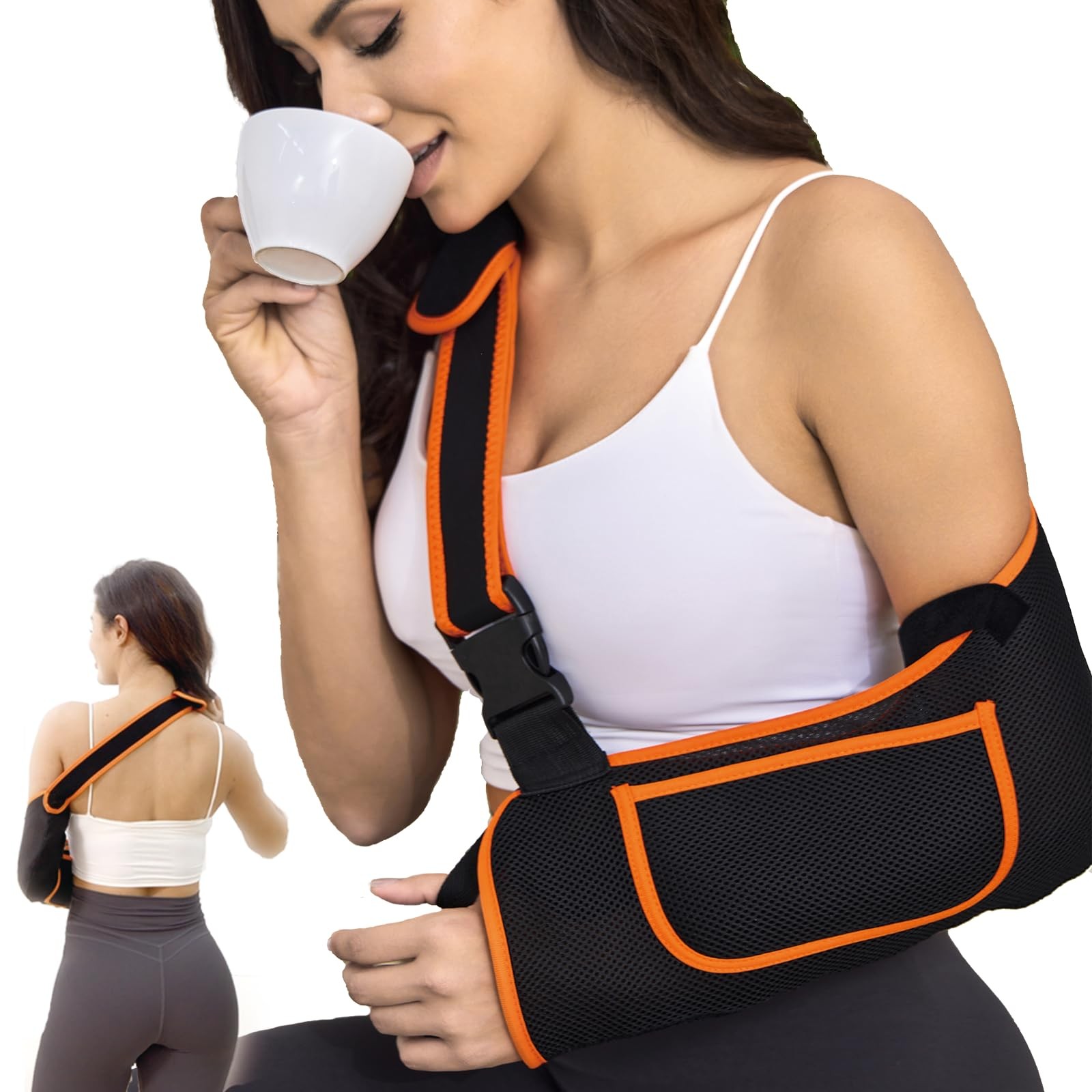 Arm Sling Shoulder Support Elbow Wrist Brace Adjustable Buckle Size M