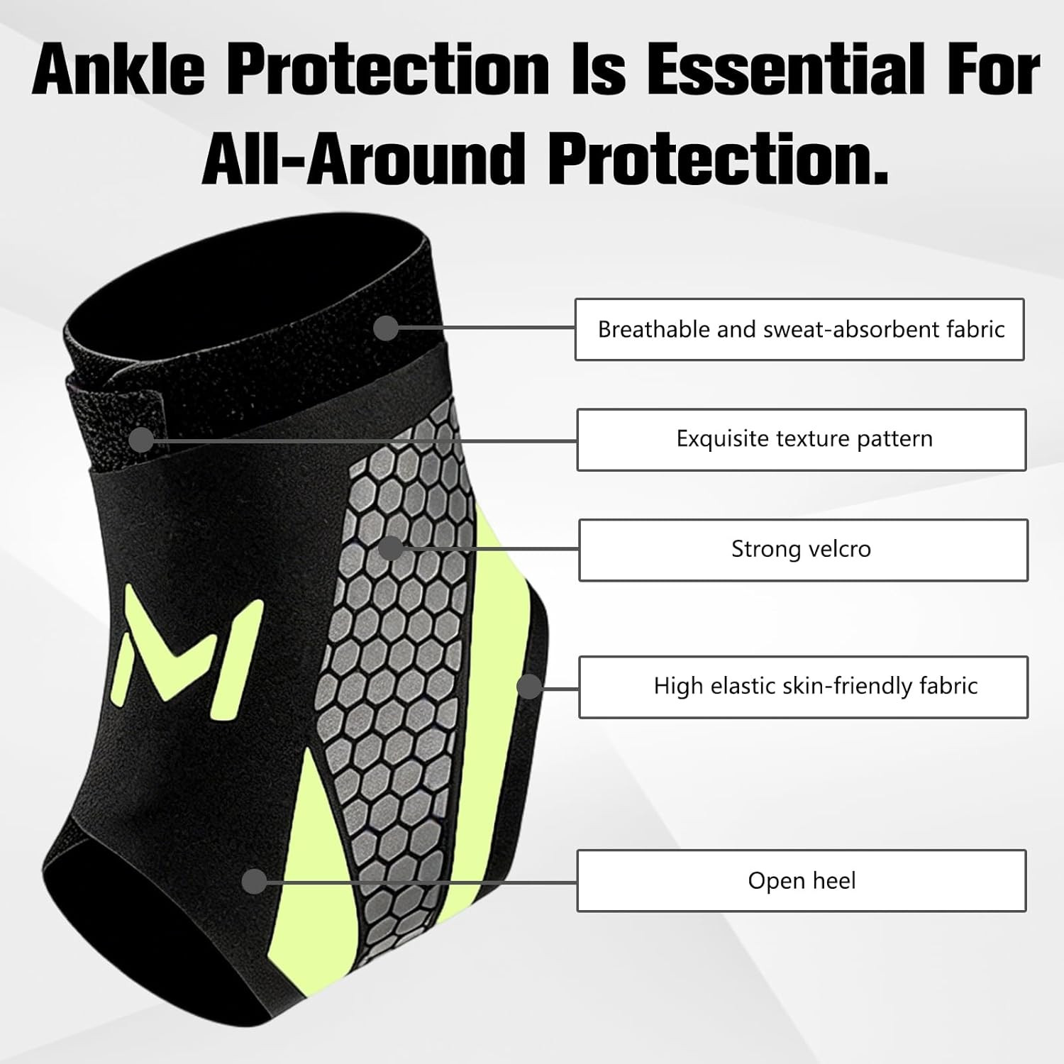 2 Pack Ankle Brace Compression Support Stabilizer for Men Women, Adjustable Lace