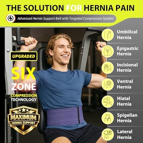 Adjustable Umbilical Hernia Belt for Men & Women, Abdominal Support Truss with 2