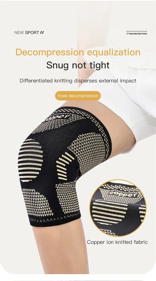 2Pack Copper Knee Braces Compression Sleeves Support for Arthritis Men & Women