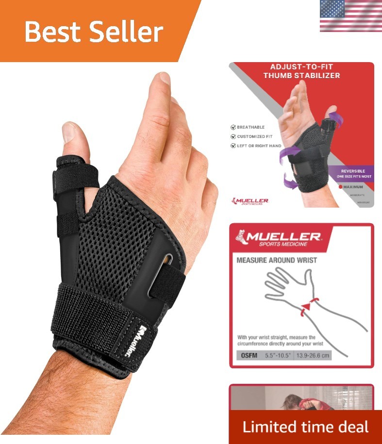 Adjustable Thumb Stabilizer Spica Splint for Pain Relief – Fits Right/Left Hands