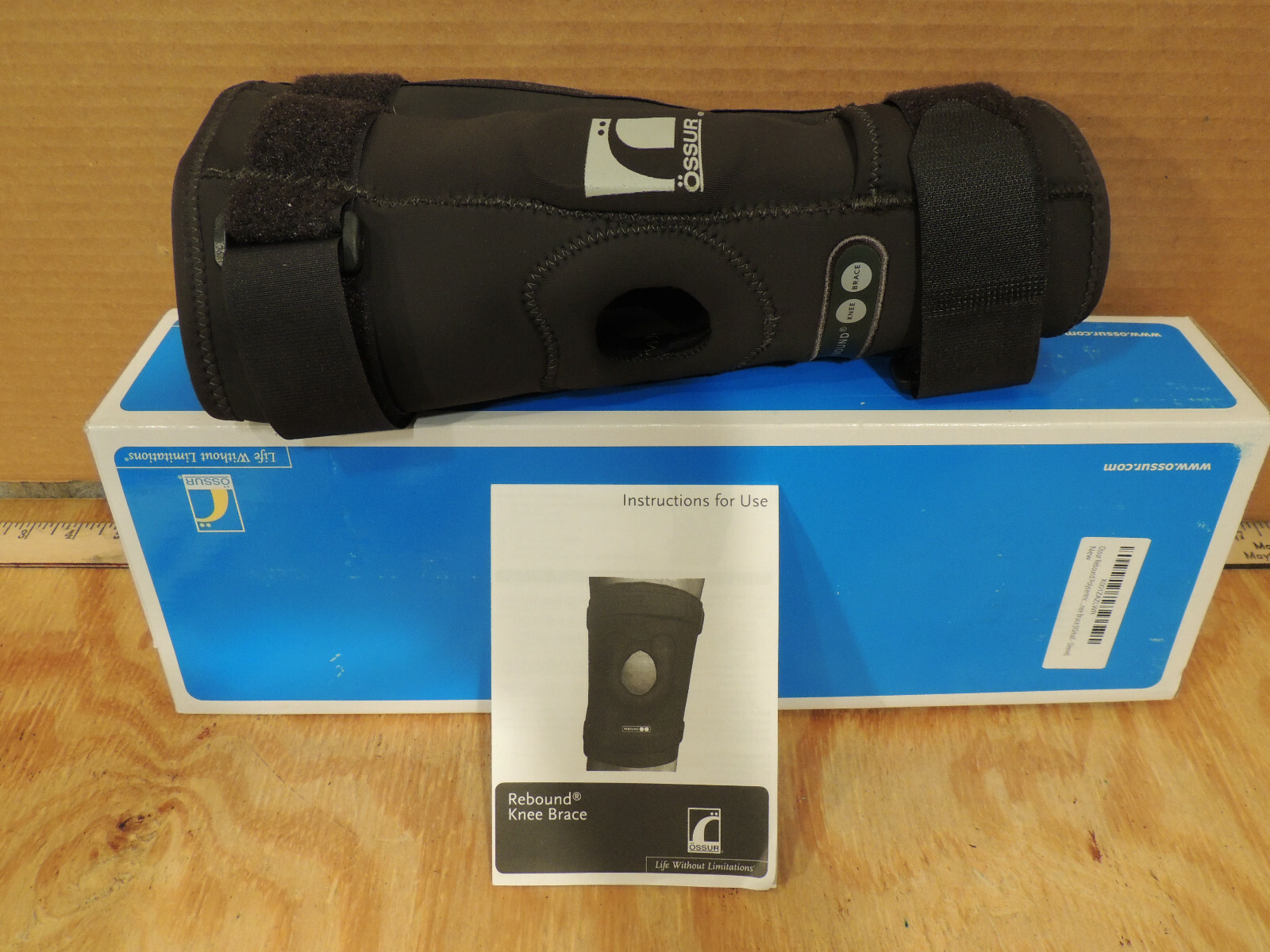 NEW OSSUR Rebound dbl Poly-Hinge Sleeve Knee Brace 704052, XS Open Patella